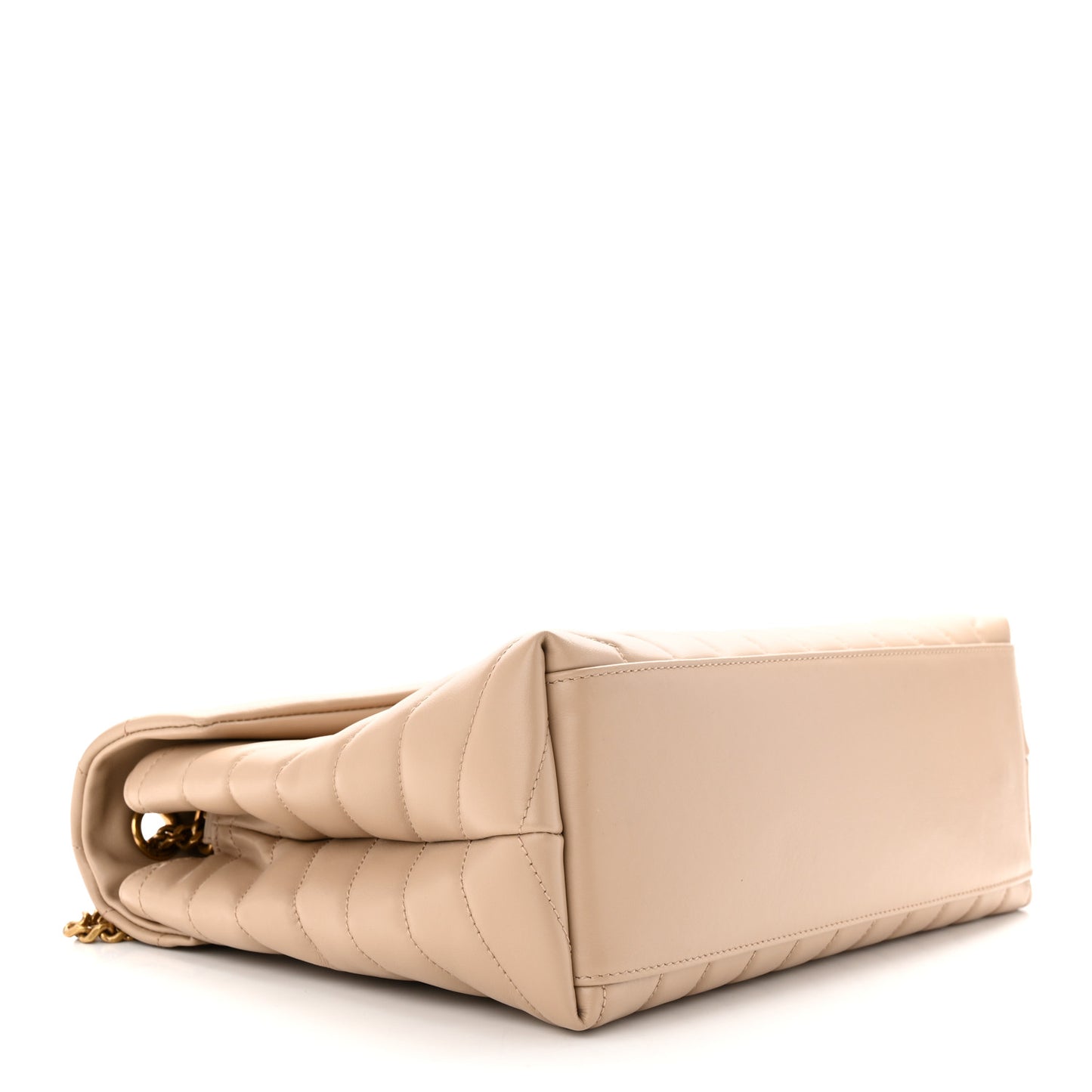 Calfskin Y Quilted Monogram Medium Loulou Chain Satchel Dark Beige