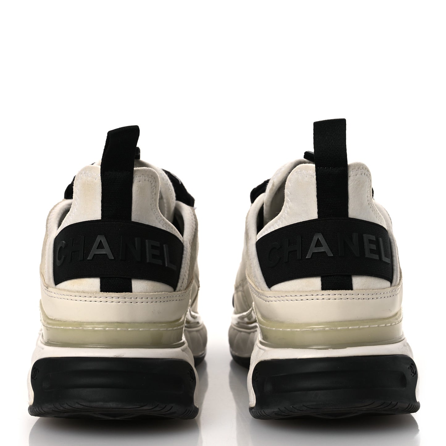 Velvet Calfskin Mixed Fibers CC Sneakers 40 Ivory Black