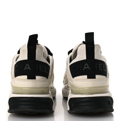 Chanel Velvet Calfskin Mixed Fibers CC Sneakers 40 Ivory Black 6 of 15