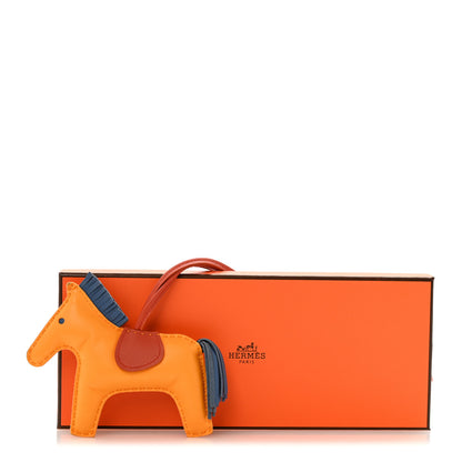 Hermes Milo Lambskin Grigri Rodeo Horse Bag Charm MM Jaune D'or Bleu Agate Cornaline 5 of 5
