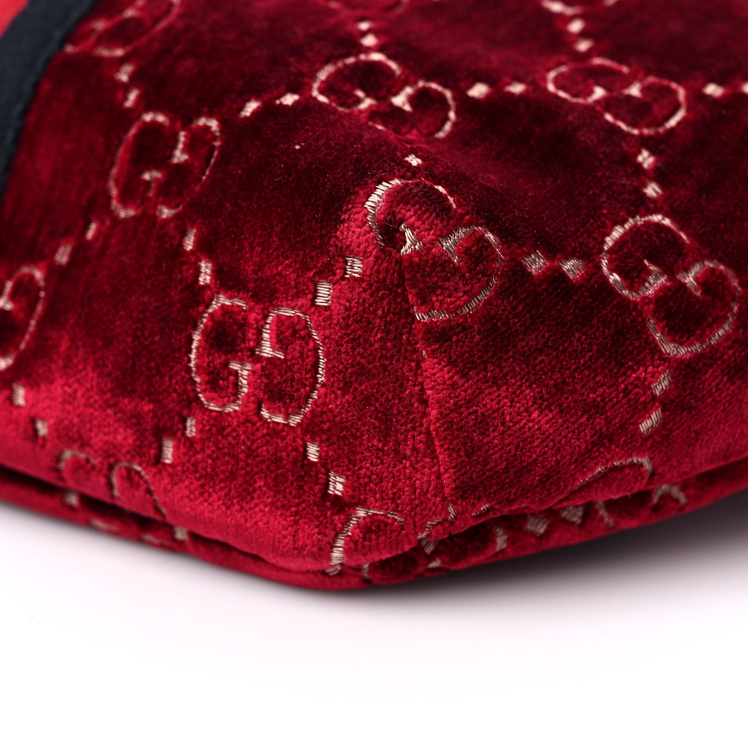 Gucci GG Monogram Velvet Belt Bag Red Cipria 9 of 10