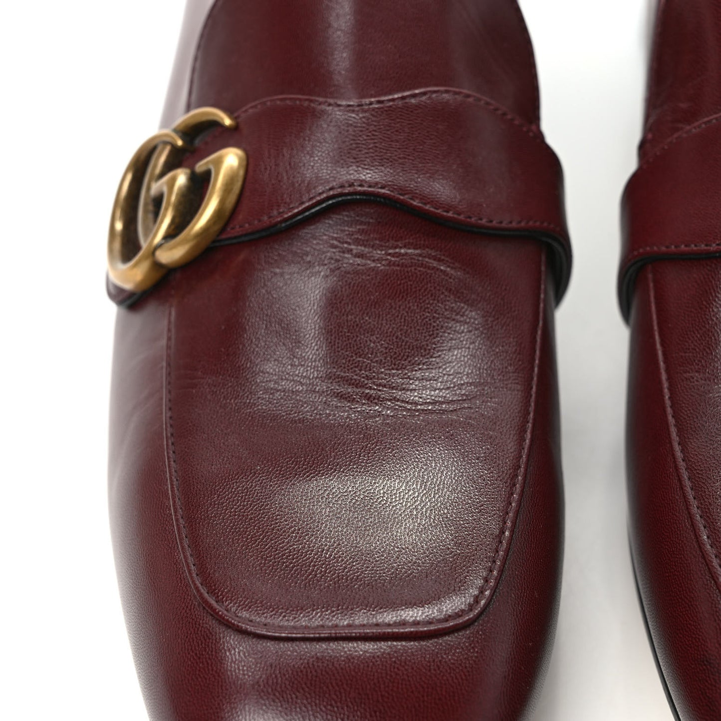 Malaga Kid Womens GG Marmont Loafers 40.5 Vintage Bordeaux