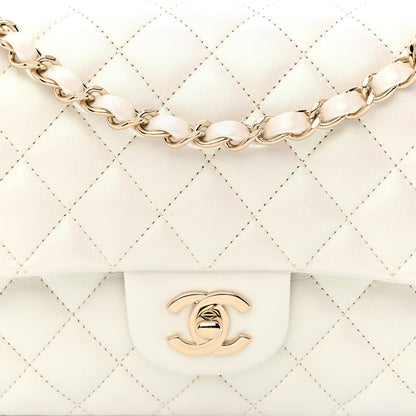 Chanel Iridescent Calfskin Quilted Medium Double Flap White 8 of 13