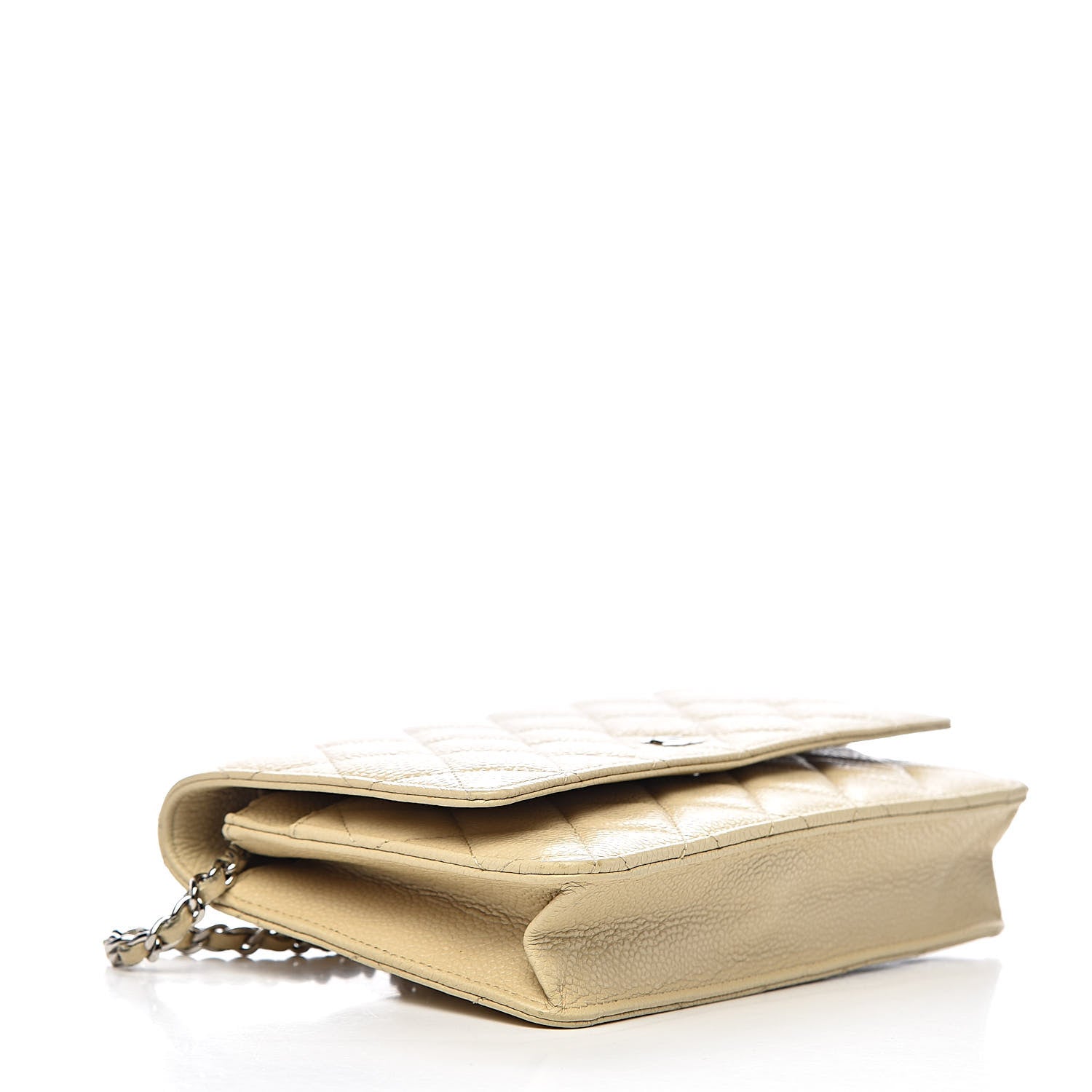 Chanel Caviar Quilted Wallet On Chain WOC Light Beige 4 of 11