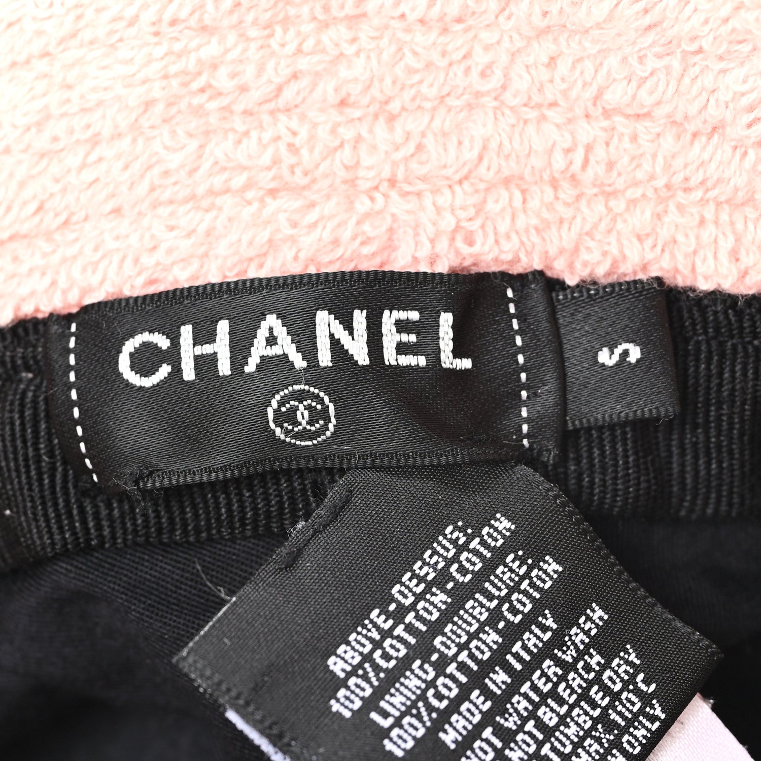 Chanel Cotton Terry Cloth CC Bucket Hat S Blue Pink 8 of 9