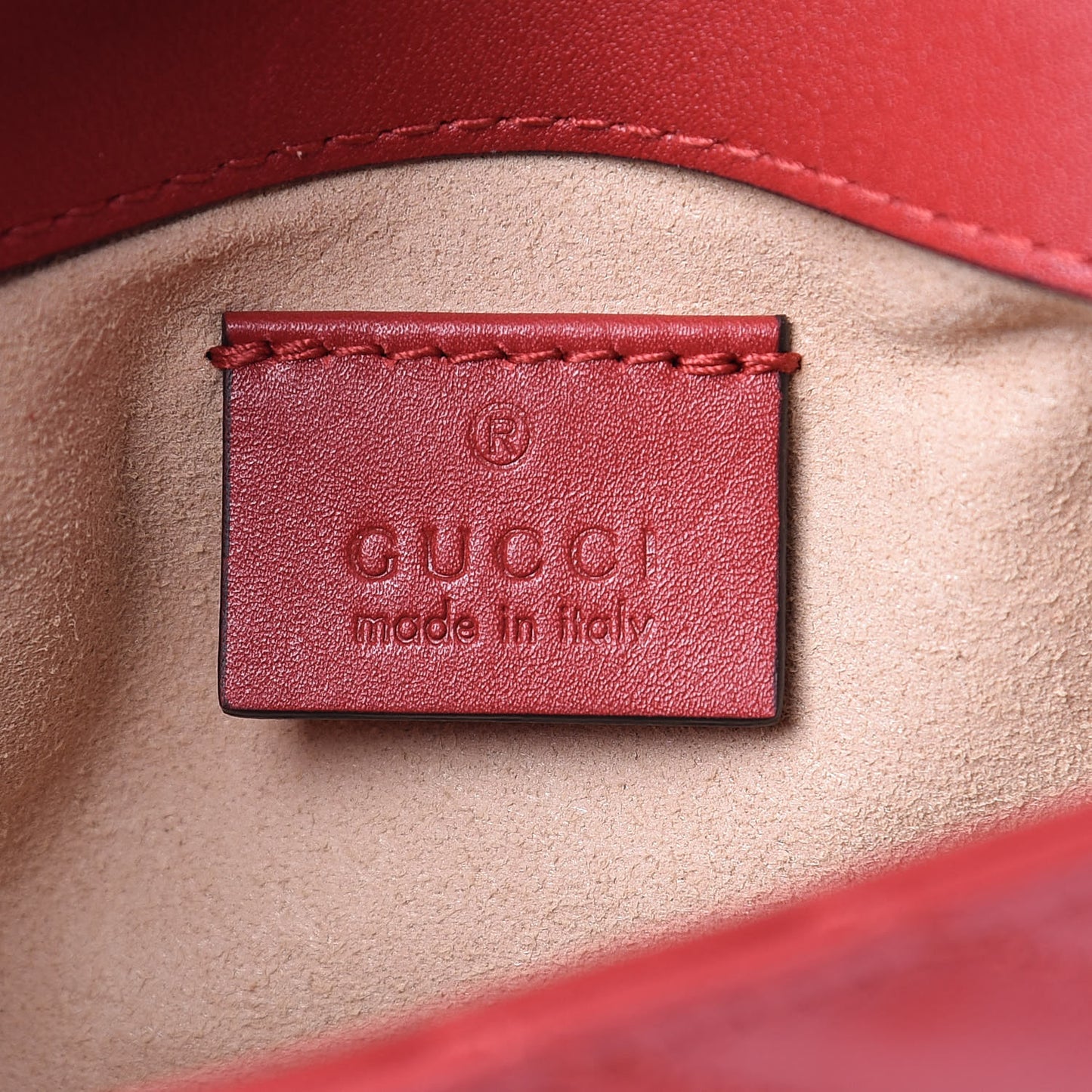 Calfskin Matelasse Super Mini GG Marmont Shoulder Bag Hibiscus Red