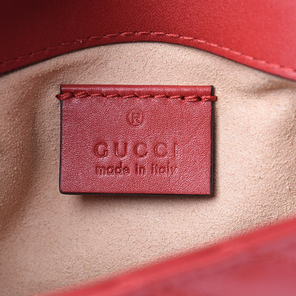 Gucci Calfskin Matelasse Super Mini GG Marmont Shoulder Bag Hibiscus Red 6 of 10