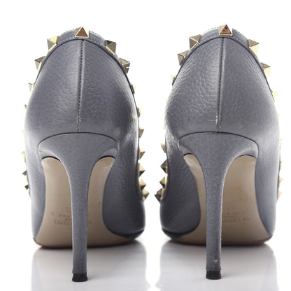 Valentino Garavani Pebbled Calfskin Rockstud 85mm Pumps 37.5 Light Stone 7 of 9