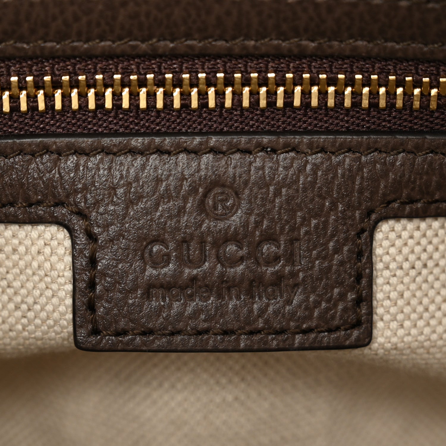 Gucci GG Supreme Monogram Textured Calfskin Web Super Mini Ophidia Shoulder Bag Beige Ebony New Acero 5 of 9