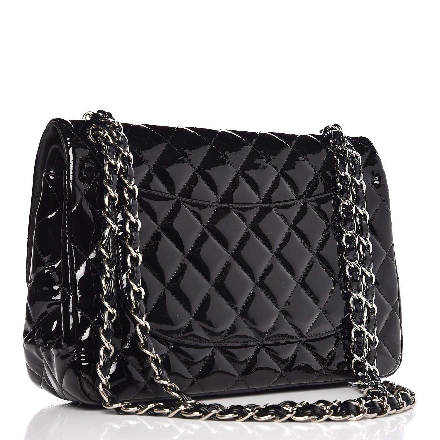 Chanel Patent Quilted Jumbo Double Flap Black 4 of 9