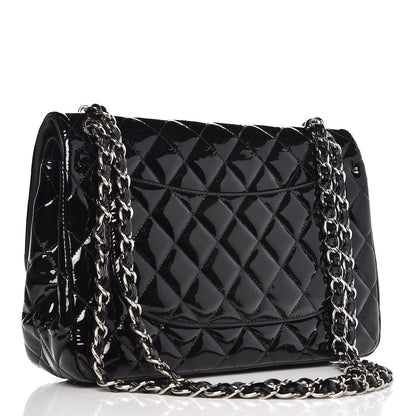 Chanel Patent Quilted Jumbo Double Flap Black 4 of 9