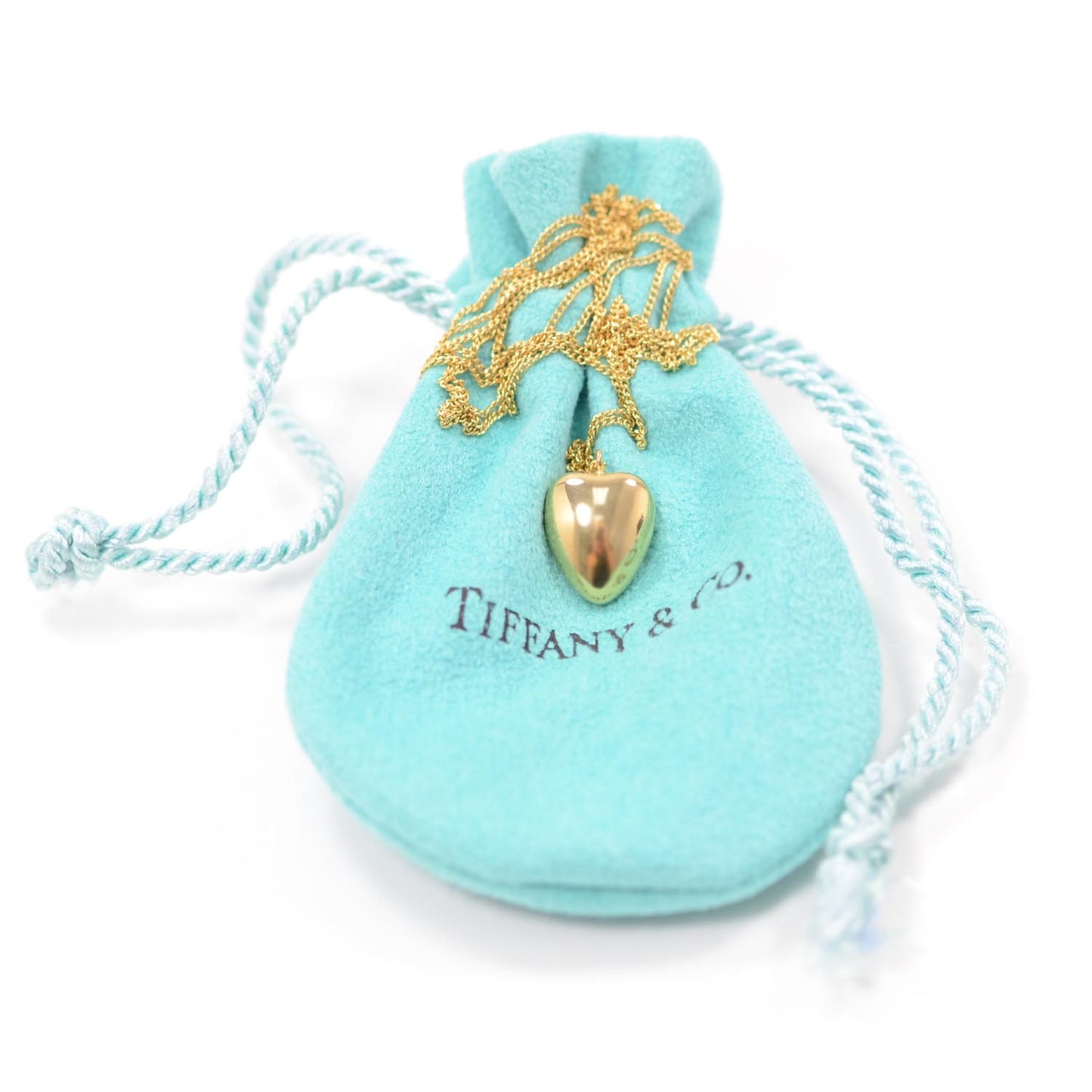 18k Gold Heart Pendant Necklace 1980