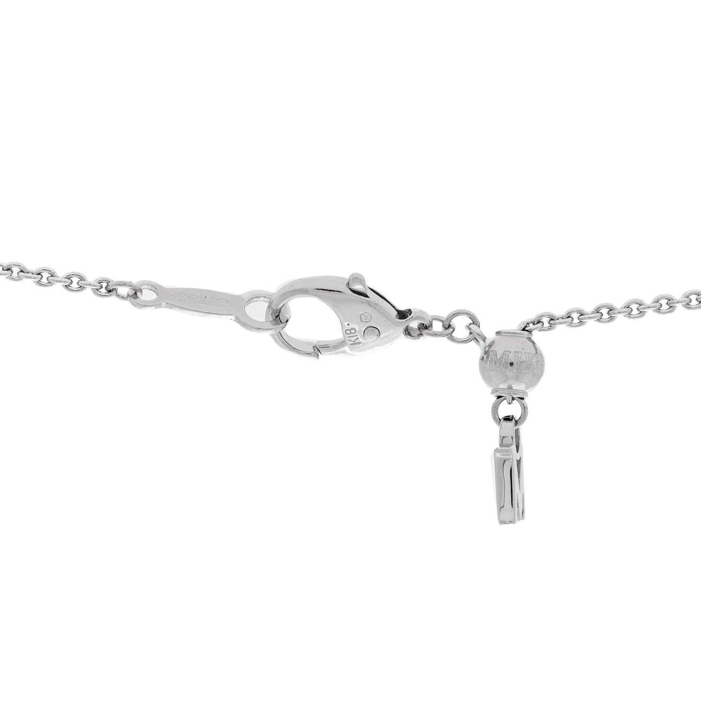 18K White Gold Akoya Cultured Pearl 7.5mm M Collection Pendant Necklace