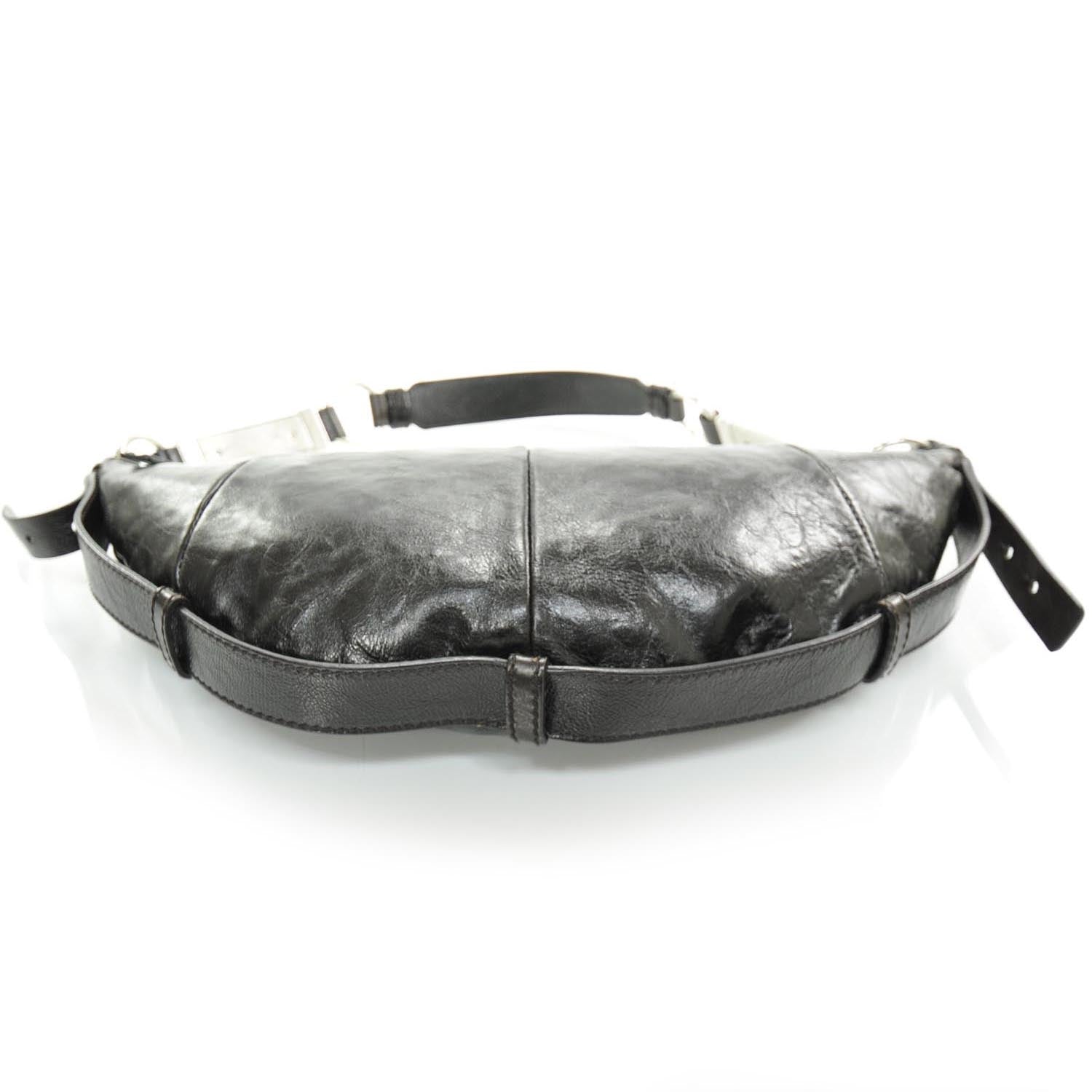Saint Laurent Leather Small Hobo Dark Brown 4 of 8