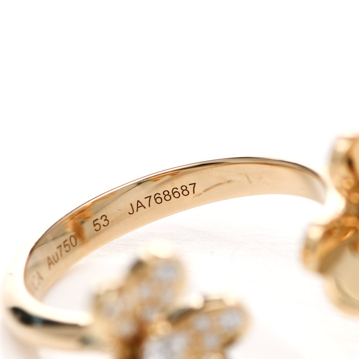 18K Yellow Gold Diamond Frivole Between The Finger Ring 53 6.5