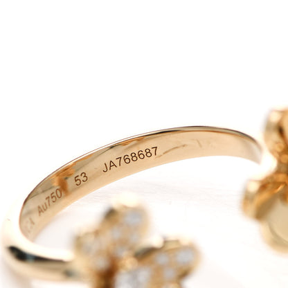 Van Cleef & Arpels 18K Yellow Gold Diamond Frivole Between The Finger Ring 53 6.5 8 of 9