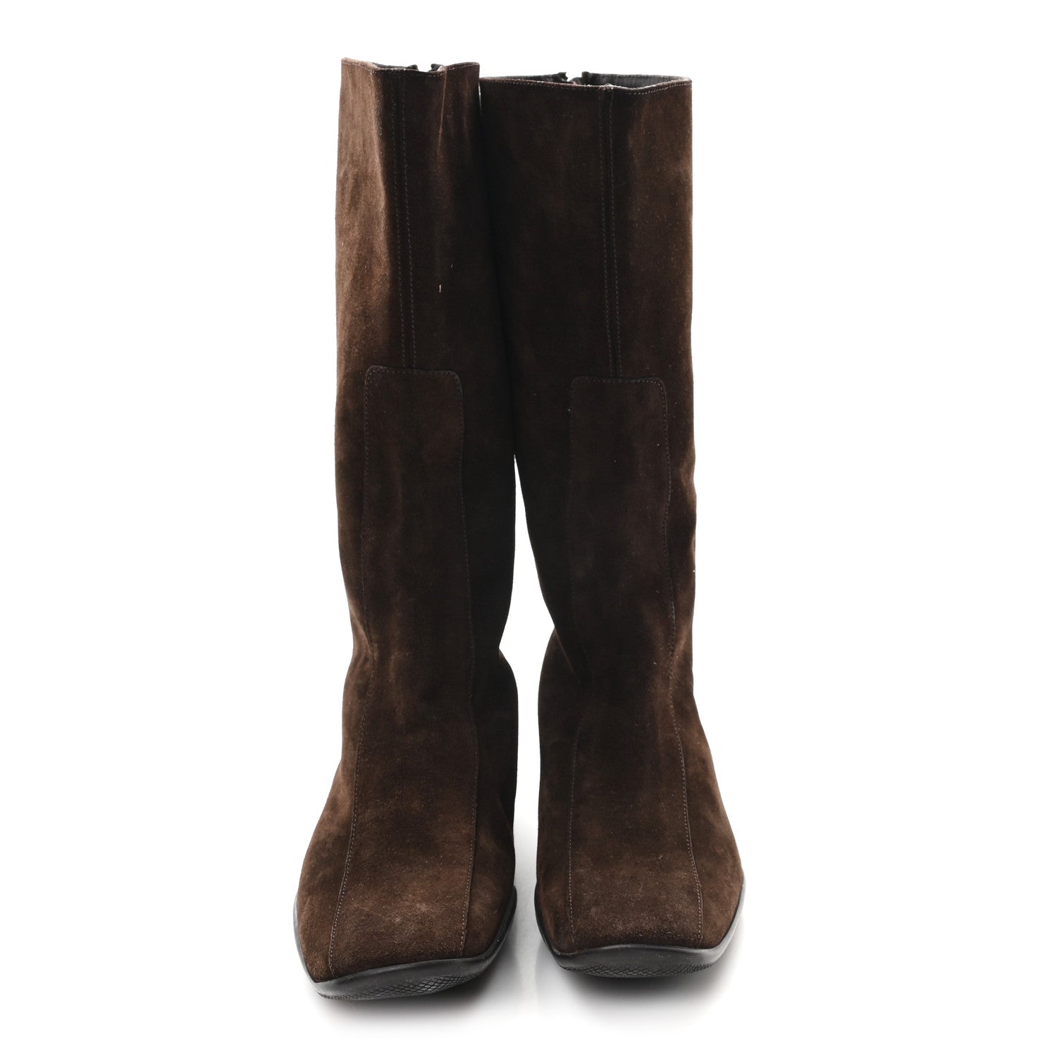 Prada Suede Boots 36.5 Brown 3 of 8