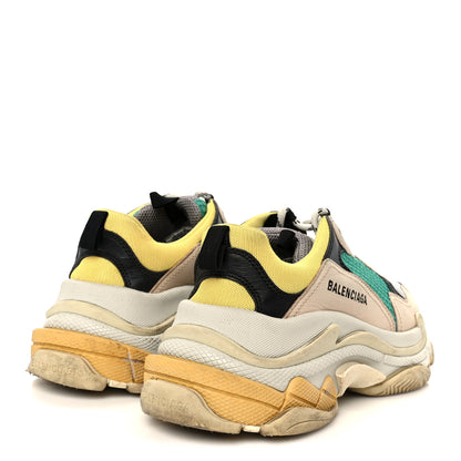 Balenciaga Fabric Mesh Womens Triple S Sneakers 40 Jaune Beige Vert Black Gris 5 of 8
