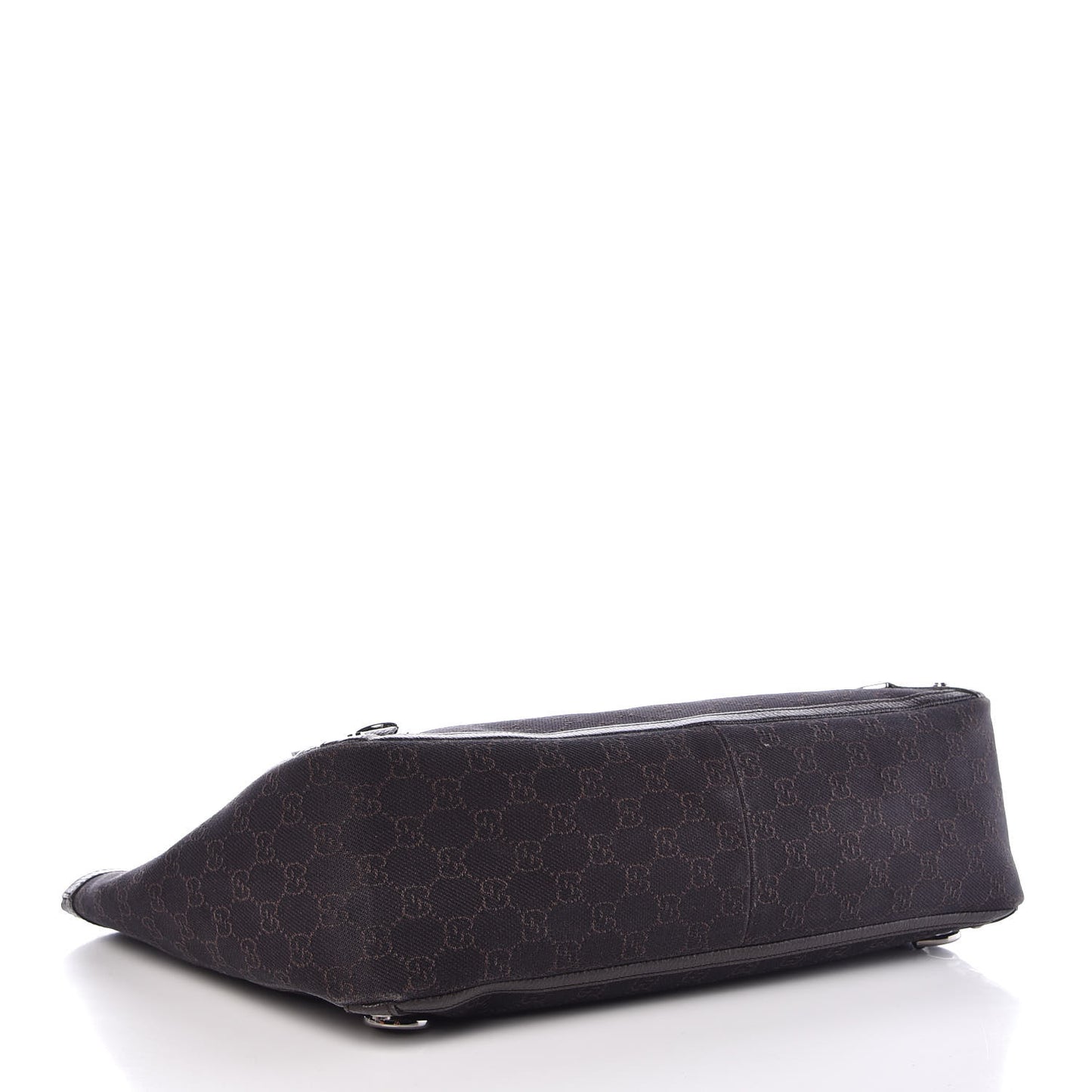 Denim Monogram Large Abbey Tote Dark Brown