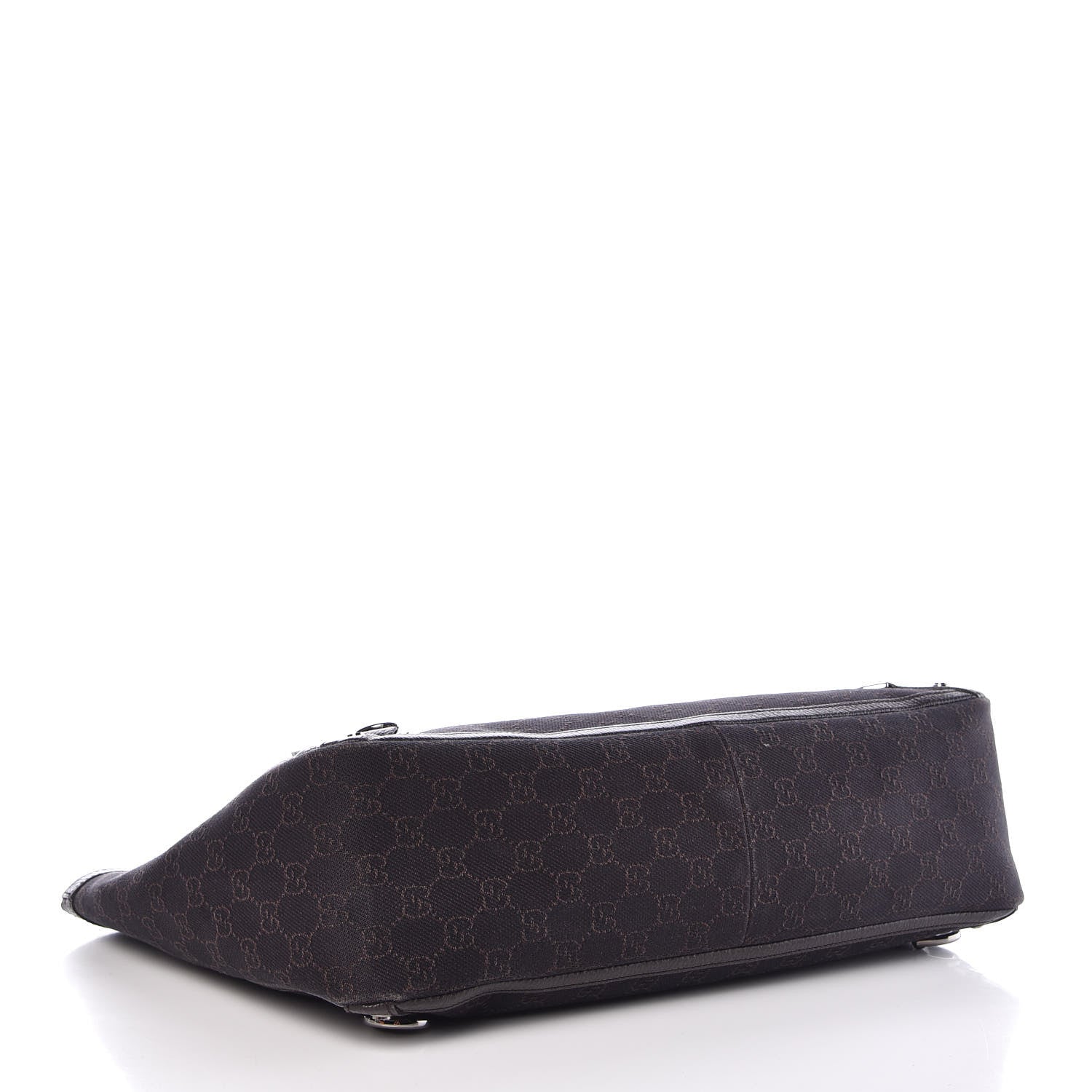 Gucci Denim Monogram Large Abbey Tote Dark Brown 4 of 10