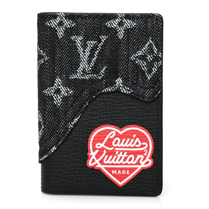 Louis Vuitton X NIGO Taurillon Monogram Denim Drip Pocket Organizer Black 1 of 7