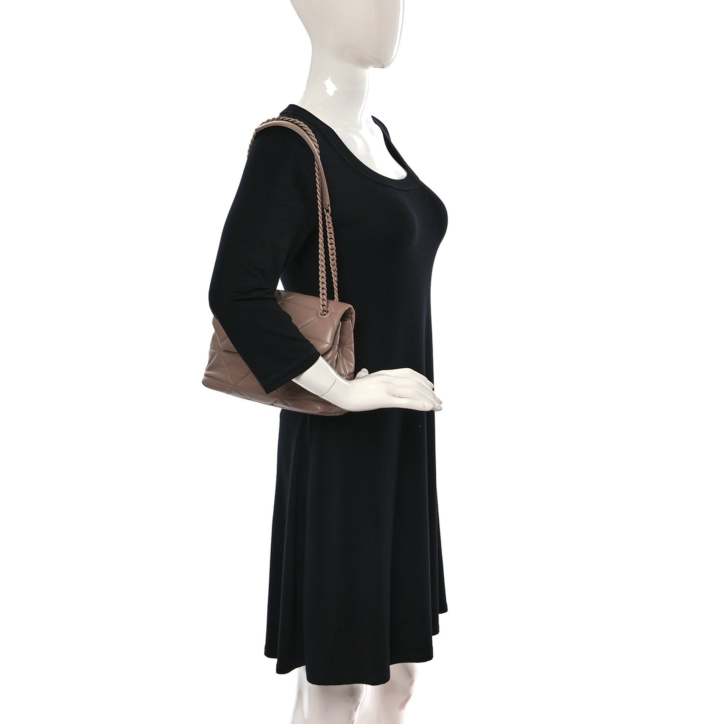 Nappa Triangle Stitched Small Spectrum Bag Cipria