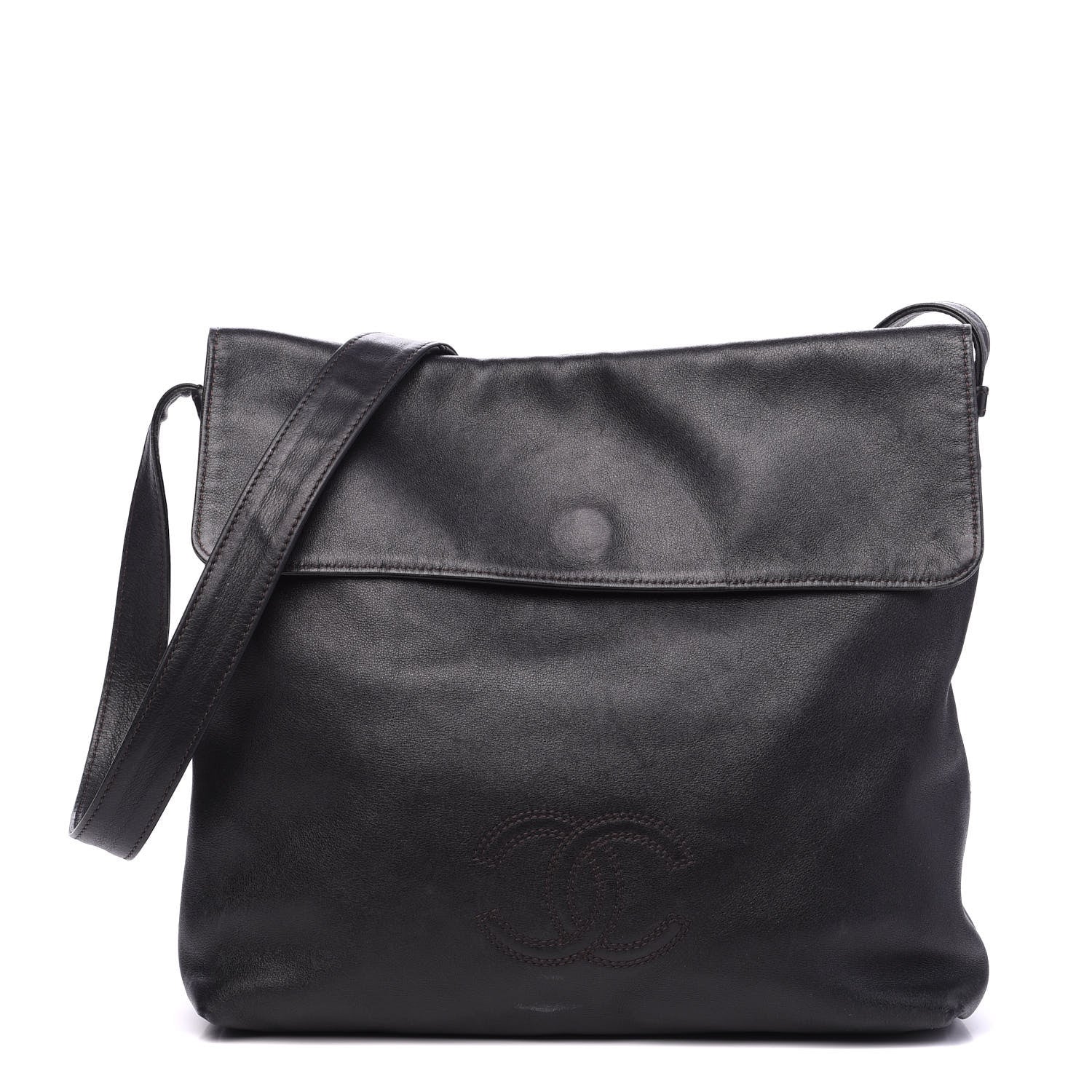 Chanel Lambskin CC Messenger Dark Brown 1 of 10