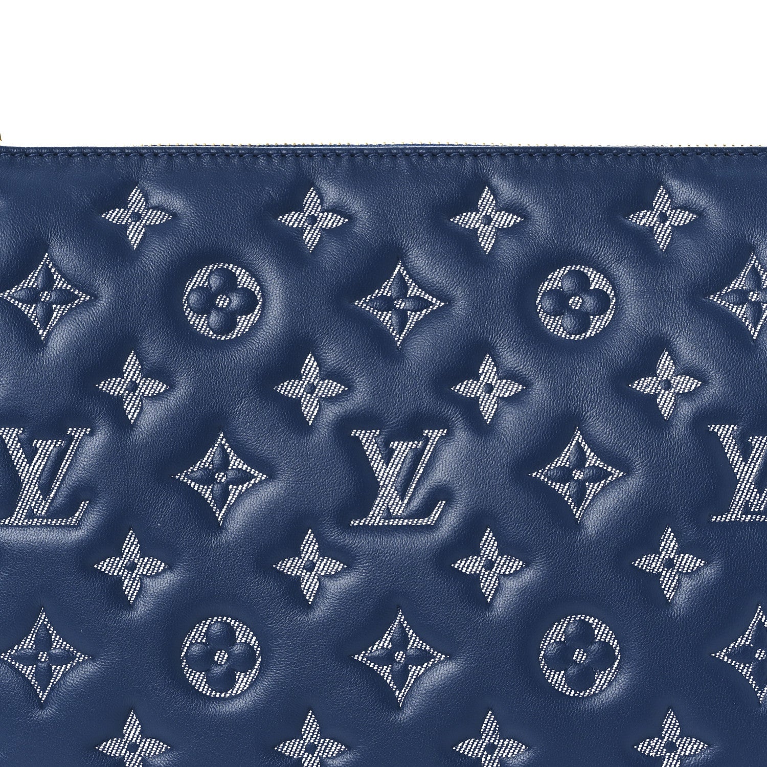 Louis Vuitton Lambskin Embossed Monogram Coussin PM Denim Blue 6 of 10
