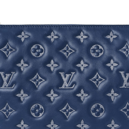 Louis Vuitton Lambskin Embossed Monogram Coussin PM Denim Blue 6 of 10