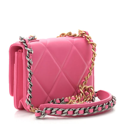Chanel Lambskin Quilted Chanel 19 Wallet On Chain WOC Pink 3 of 10