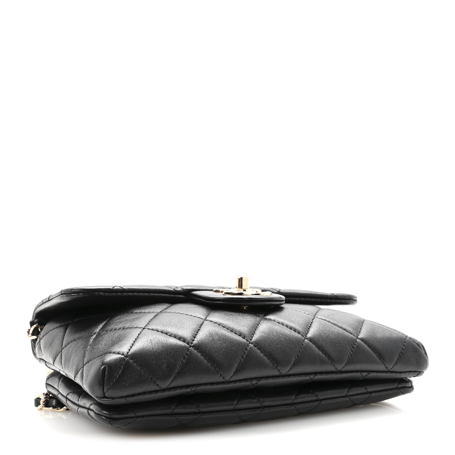 Chanel Lambskin Quilted CC Pocket Clutch With Chain Black 4 of 10