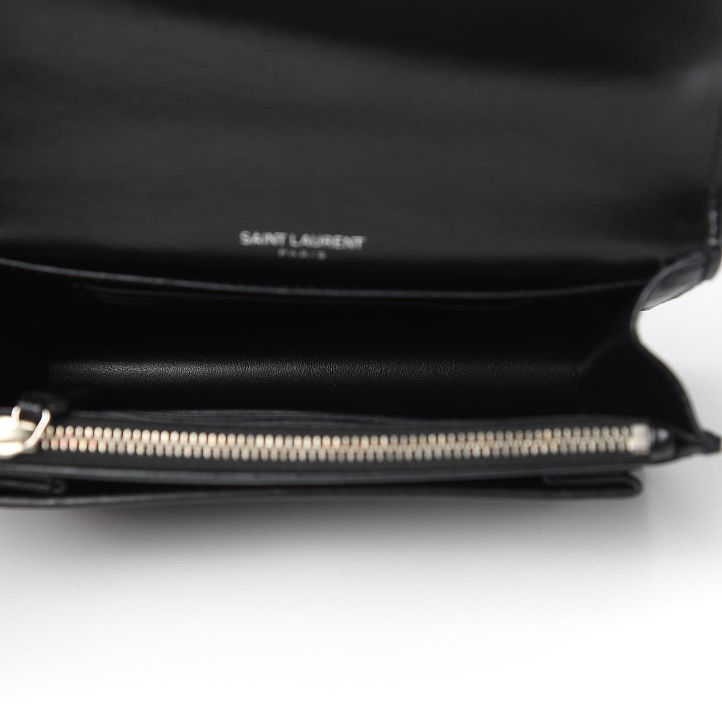 Calfskin Monogram Sunset Chain Wallet Black