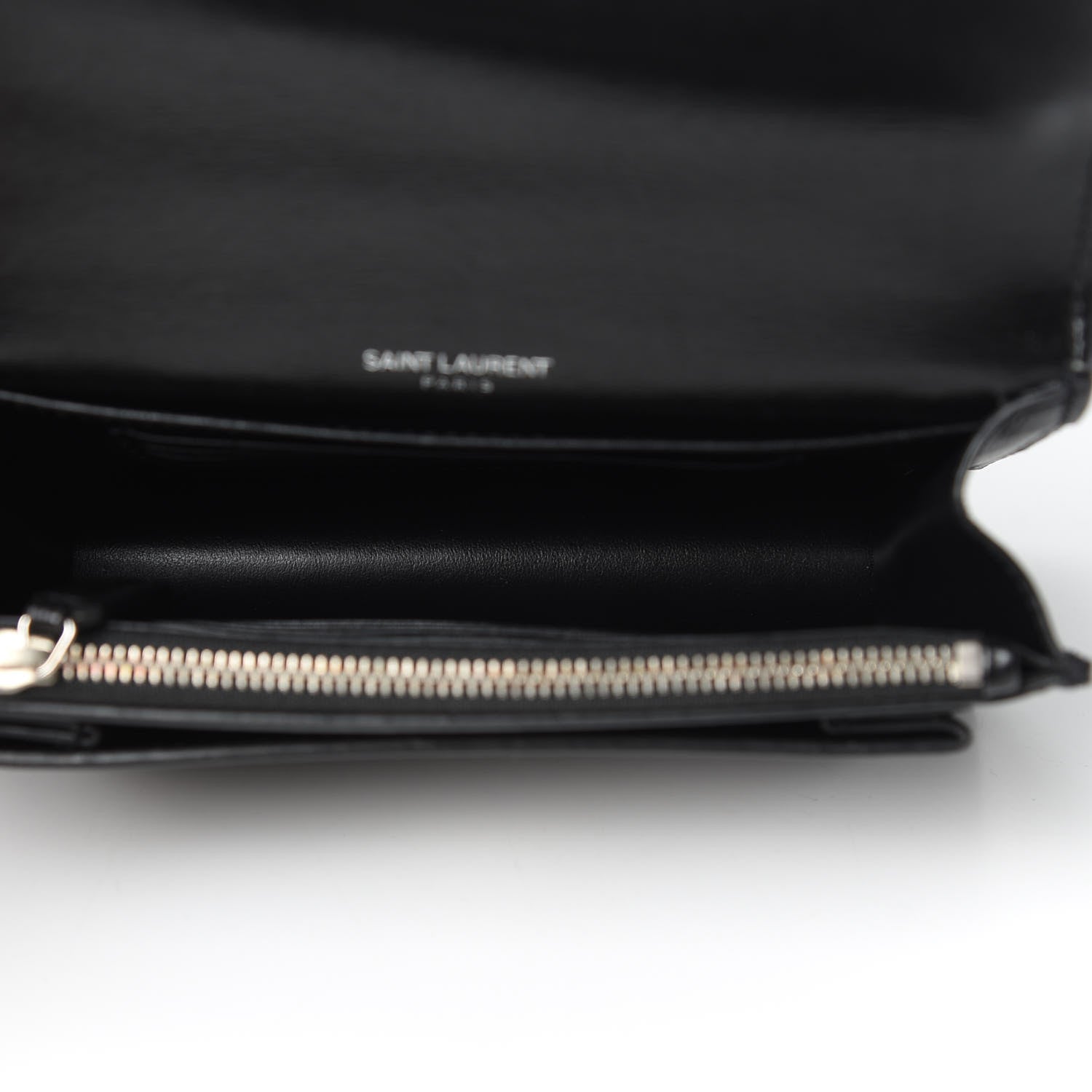 Saint Laurent Calfskin Monogram Sunset Chain Wallet Black 6 of 13