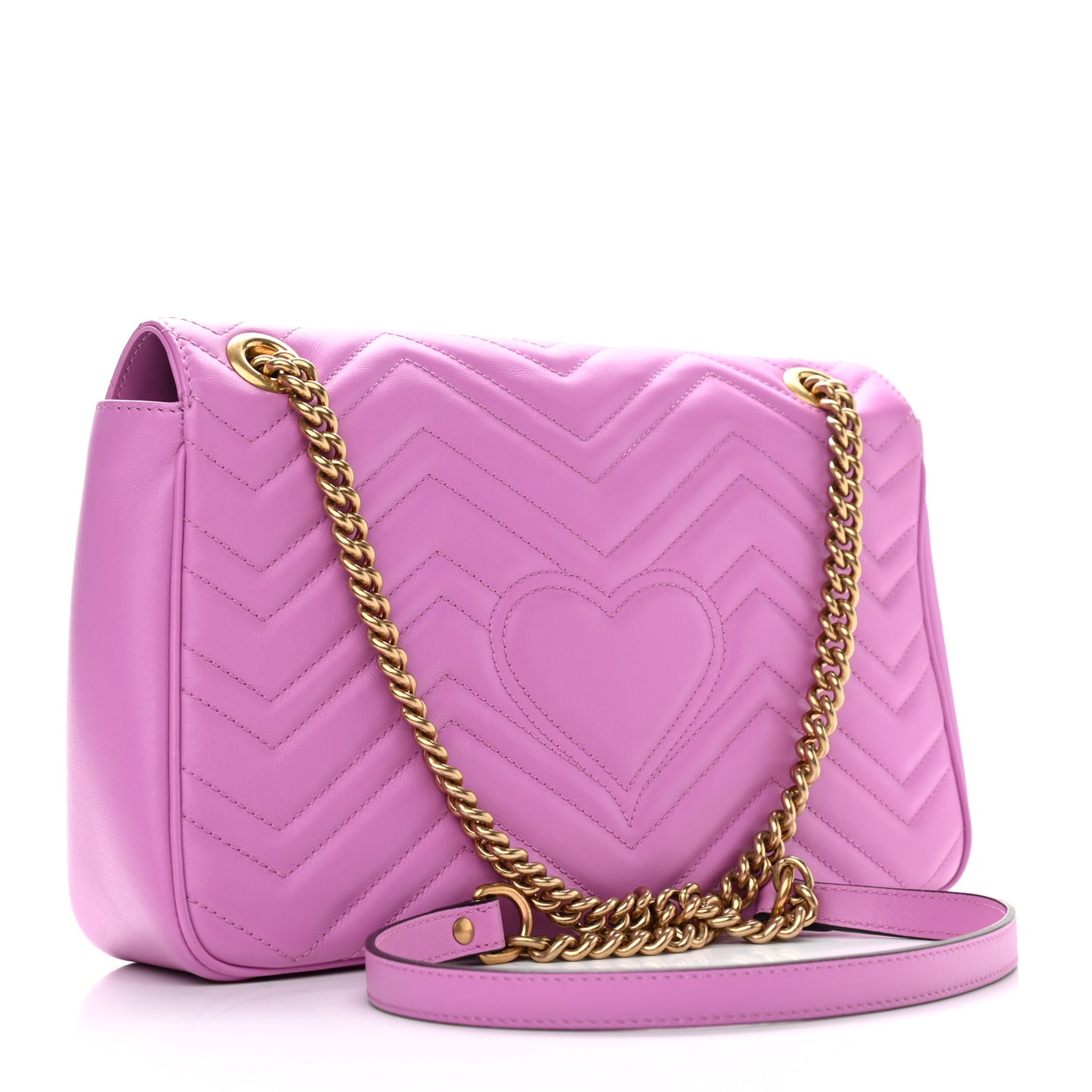 Calfskin Matelasse Medium GG Marmont Shoulder Bag Candy Mousse