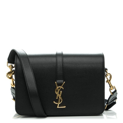 Saint Laurent Textured Calfskin Medium Classic Monogram Universite Bag Black 1 of 6