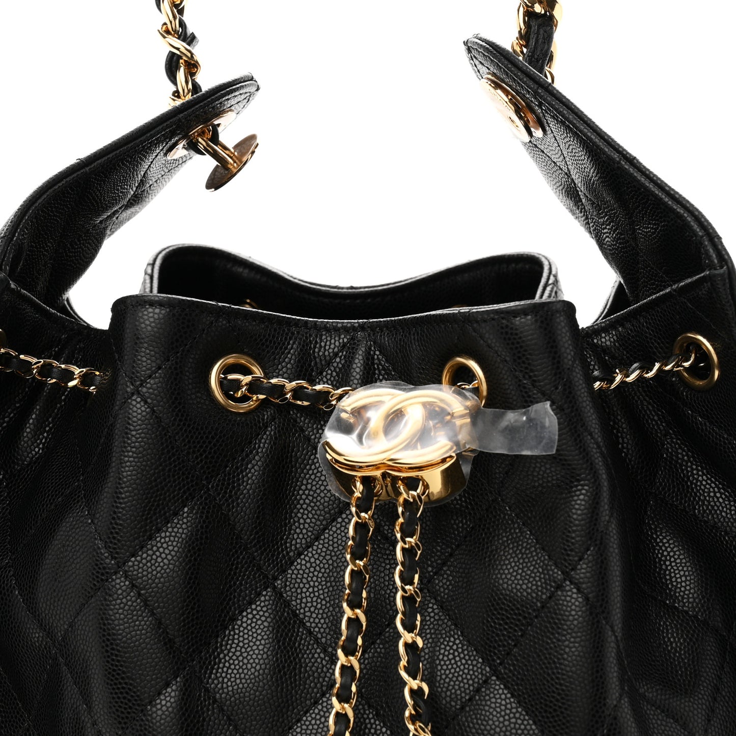 Caviar Quilted Medium Chanel 25 Handbag Black