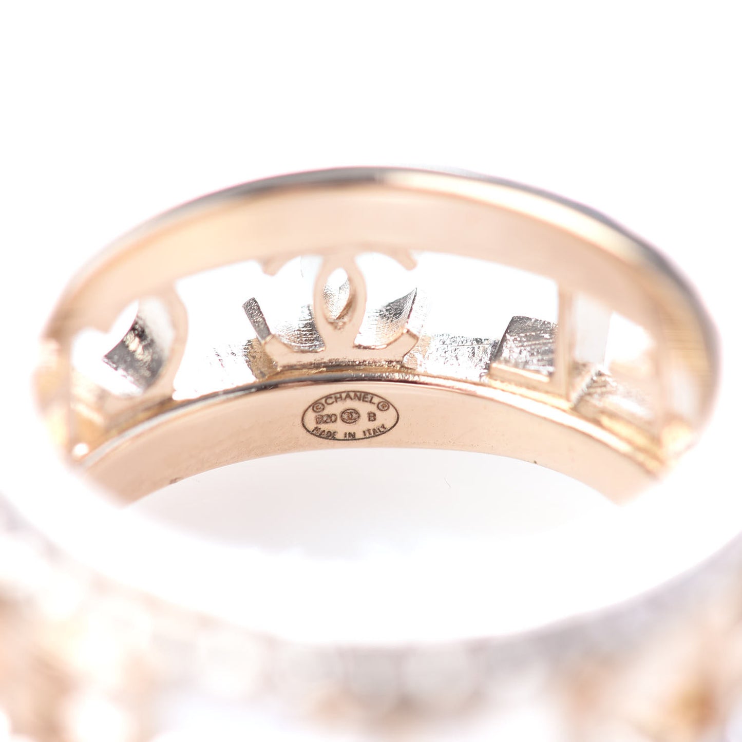 Metal Crystal Bow-tiful CC Logo Ring 6 Gold