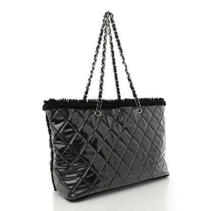 Chanel Vinyl Quilted Funny Tweed Tote Black 3 of 14