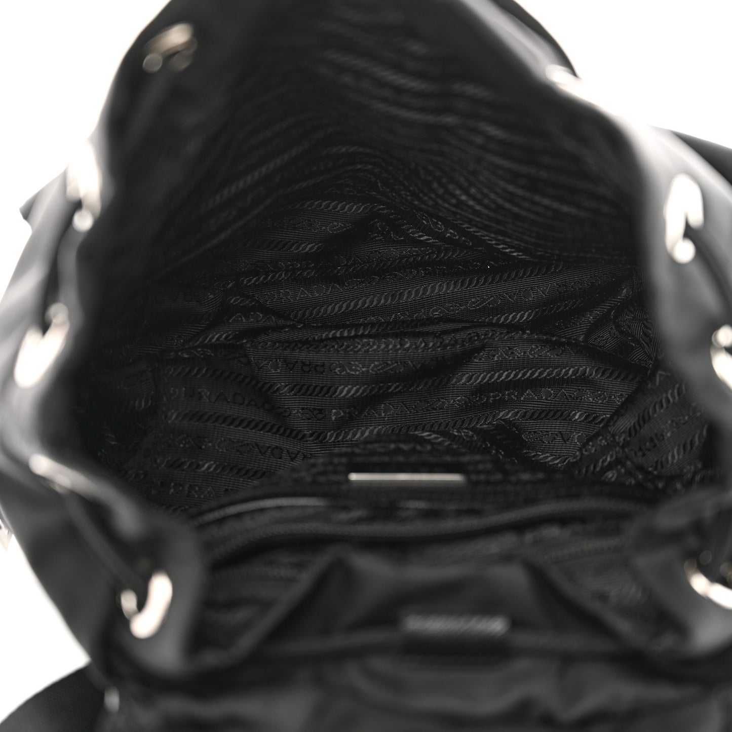 Tessuto Nylon Saffiano Small Backpack Black