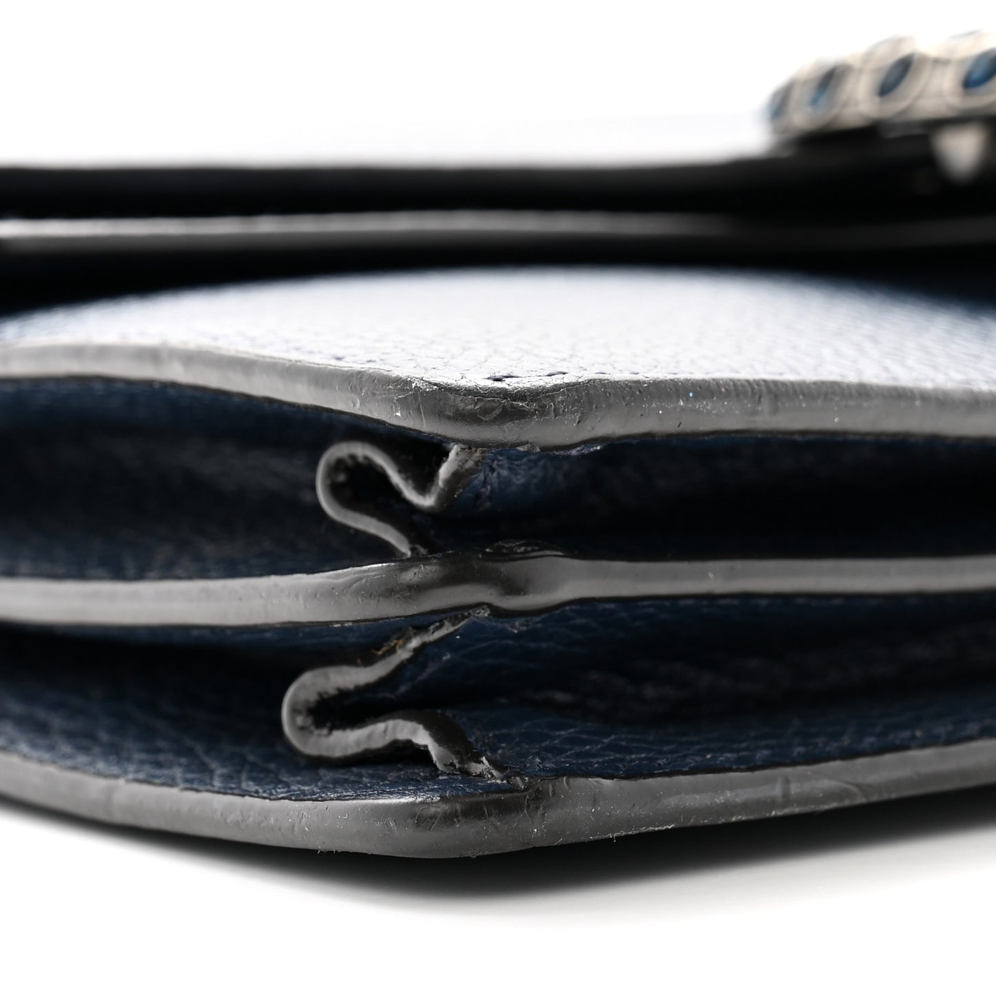 Pebbled Calfskin Small Dionysus Shoulder Bag Blue Agata