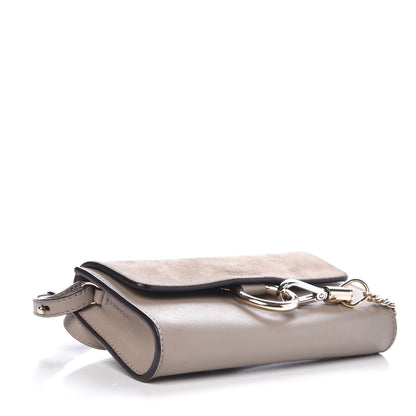 Chloe Suede Calfskin Mini Faye Shoulder Bag Motty Grey 4 of 7