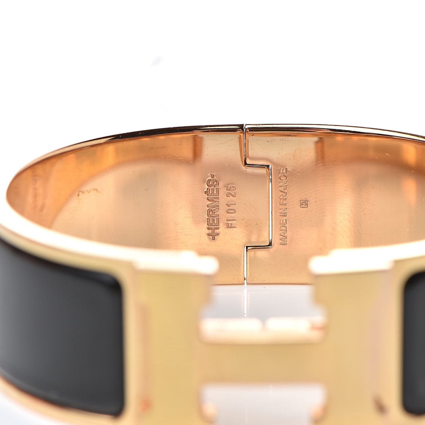 Enamel Wide Clic Clac H Bracelet PM Black
