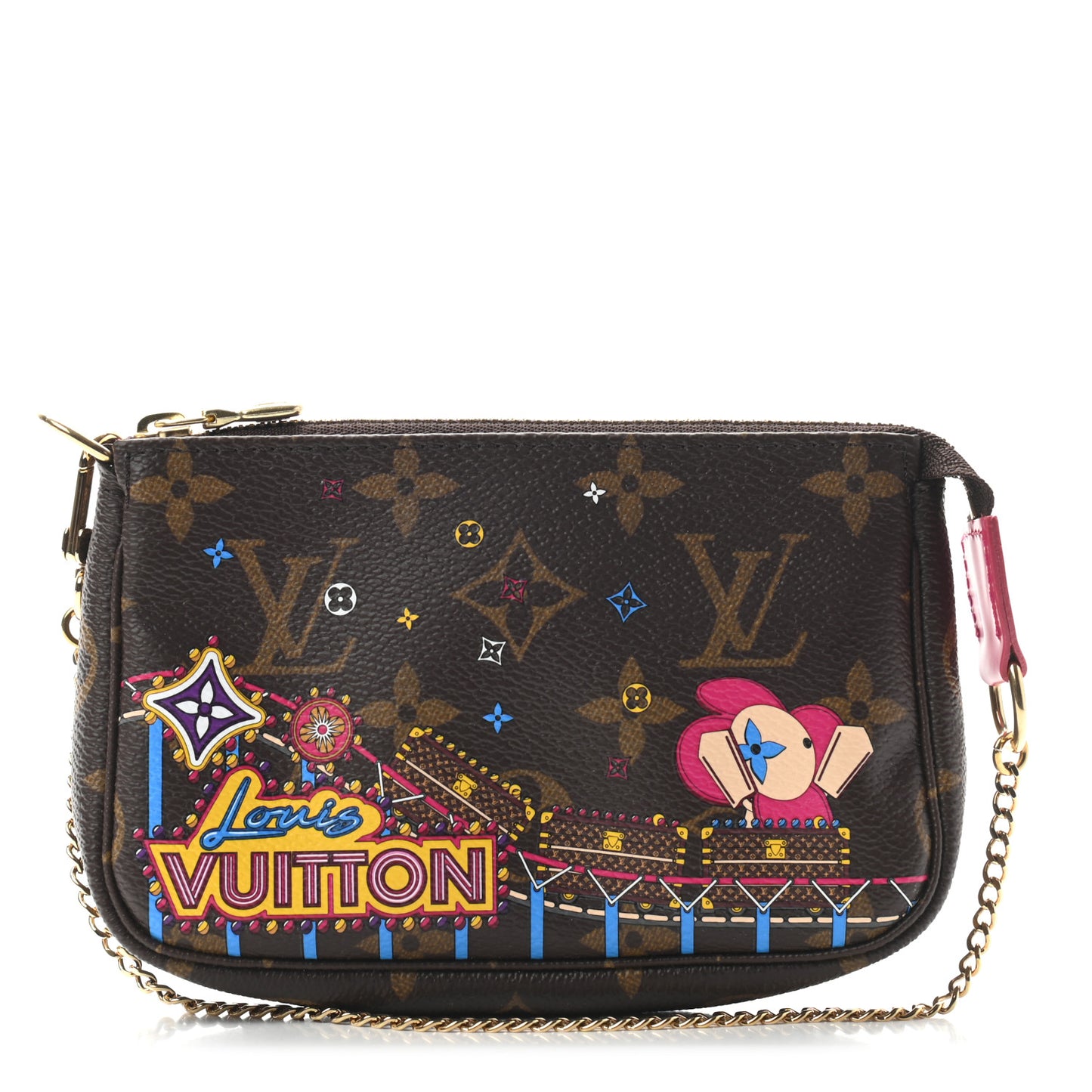 Monogram 2020 Christmas Animation Roller Coaster Mini Pochette Accessories Pivoine