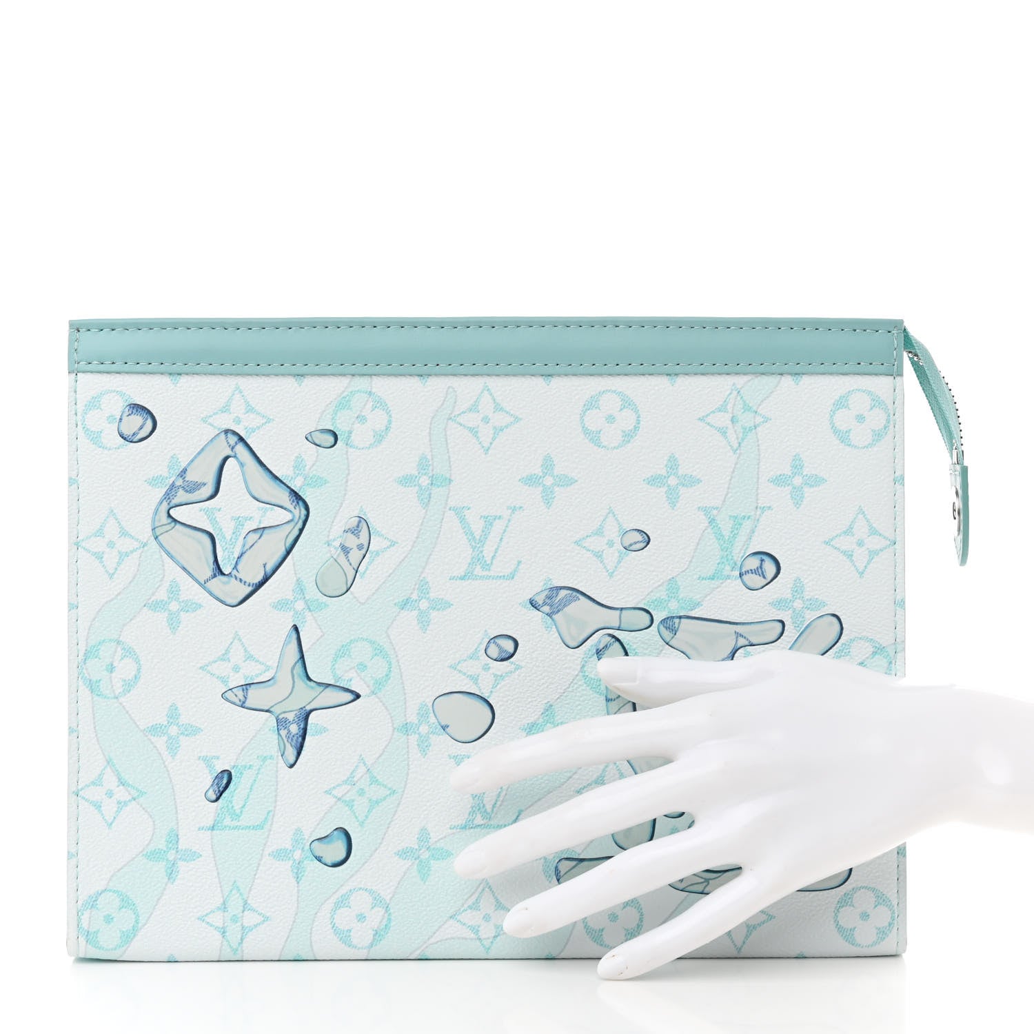 Louis Vuitton Monogram Aquagarden Pochette Voyage MM Crystal Blue 2 of 9