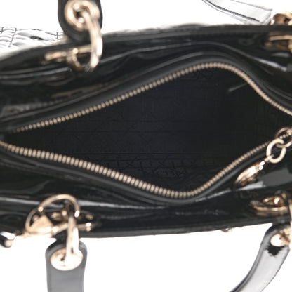 Christian Dior Patent Cannage Medium Lady Dior Black 6 of 13
