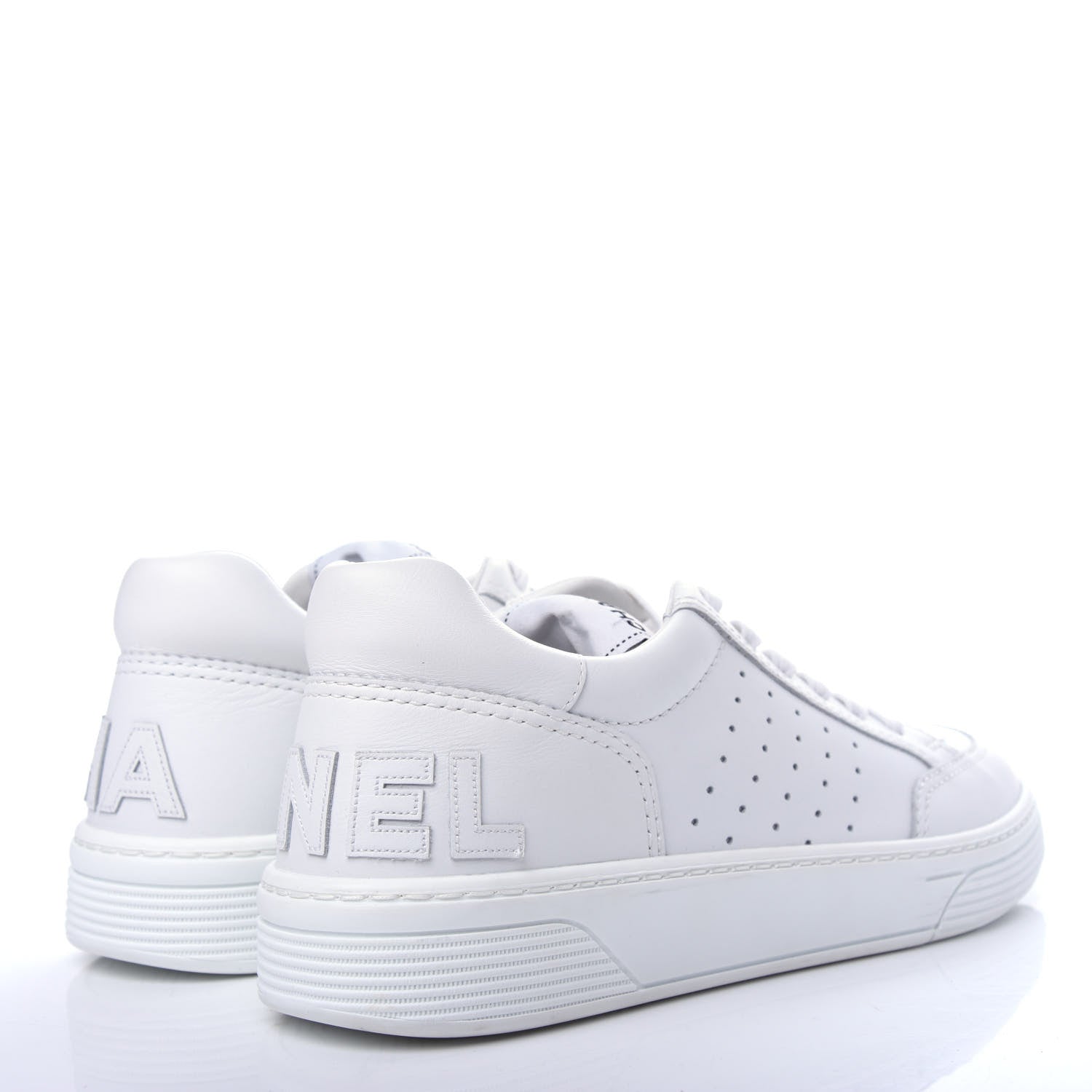 Chanel Calfskin Womens Logo Sneakers 40.5 White 4 of 11