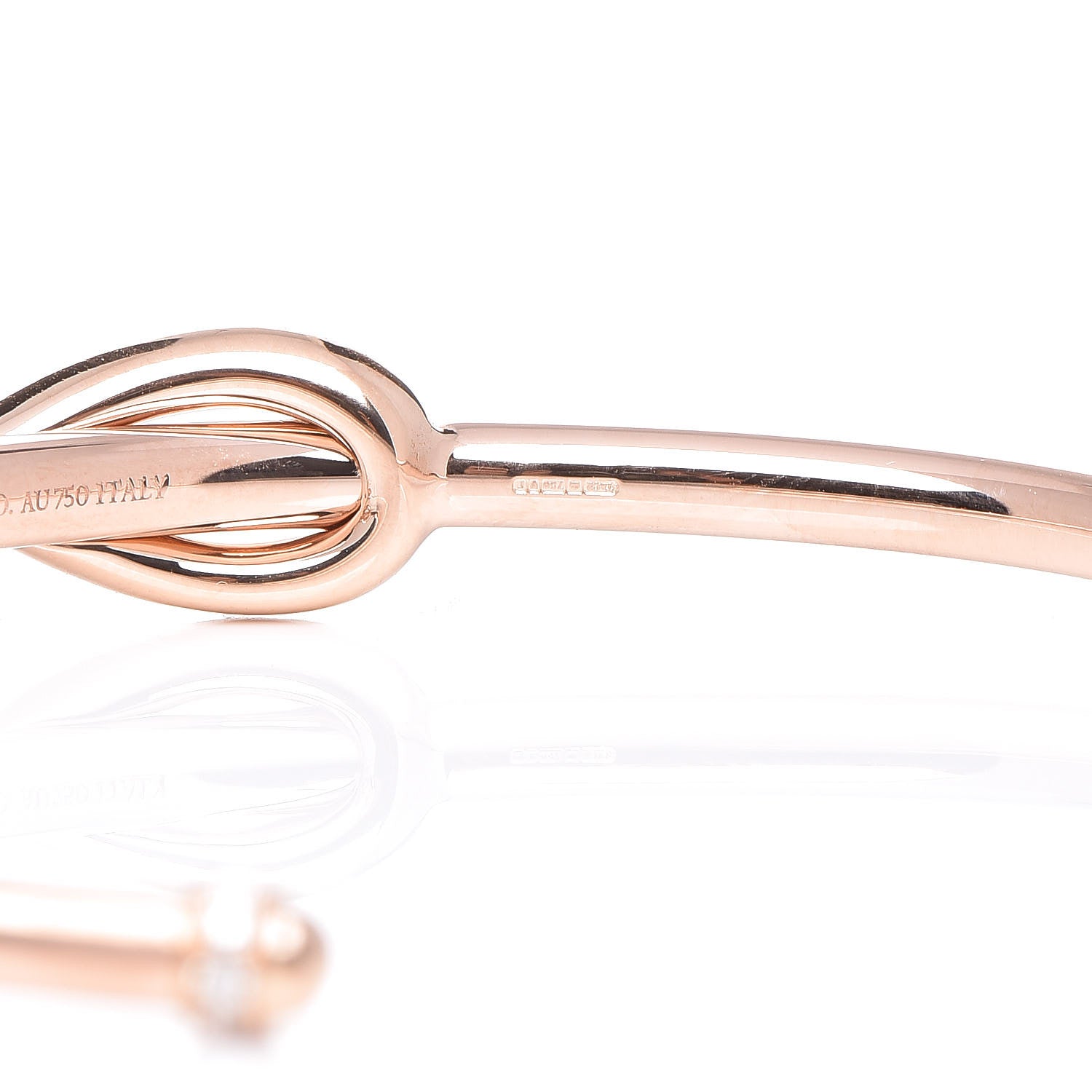 Tiffany 18K Rose Gold Diamond Infinity Cuff Bracelet 5 of 6