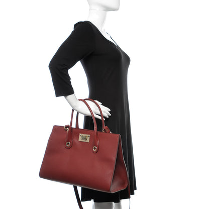 Jimmy Choo Grainy Calfskin Riley Tote Red 3 of 9