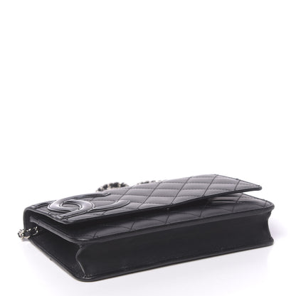 Chanel Calfskin Quilted Cambon Wallet On Chain WOC Black 4 of 23