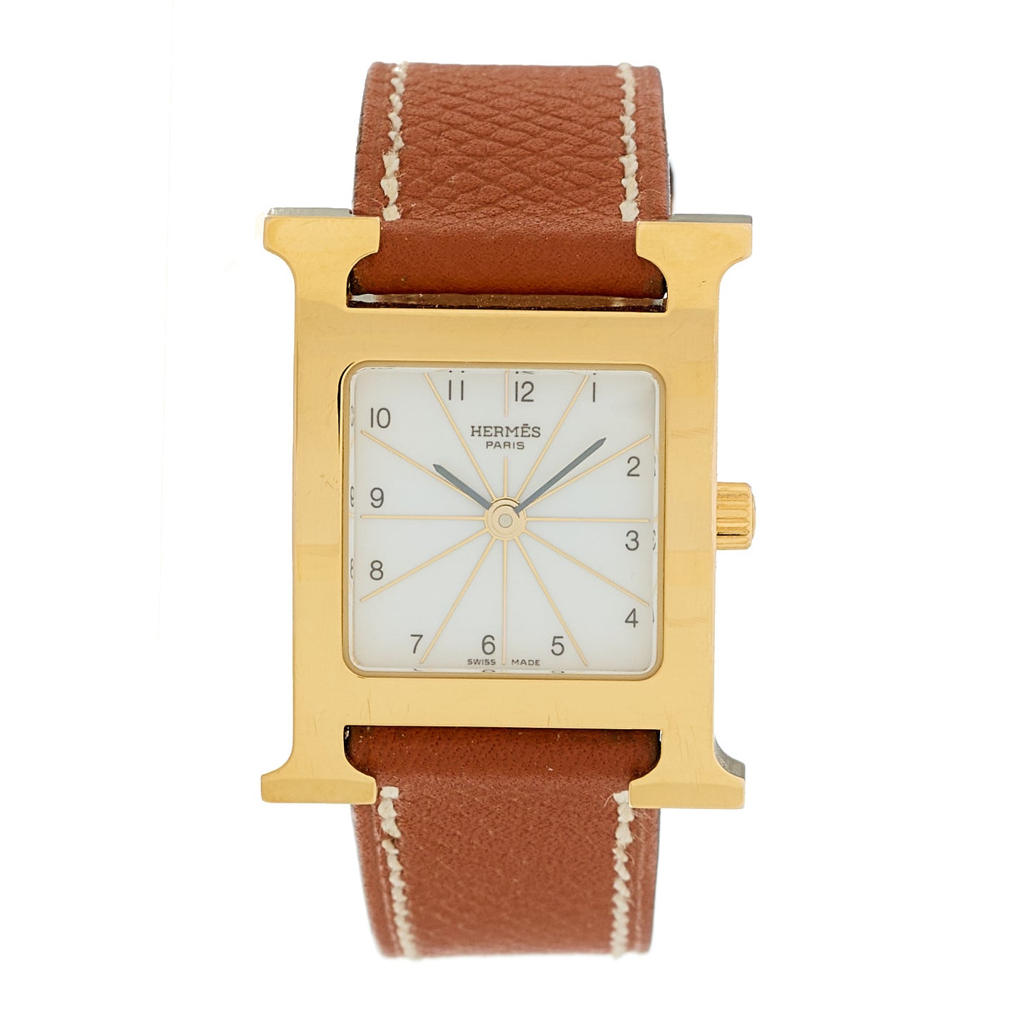 Stainless Steel Epsom 21mm Heure H Hour Quartz Watch Gold